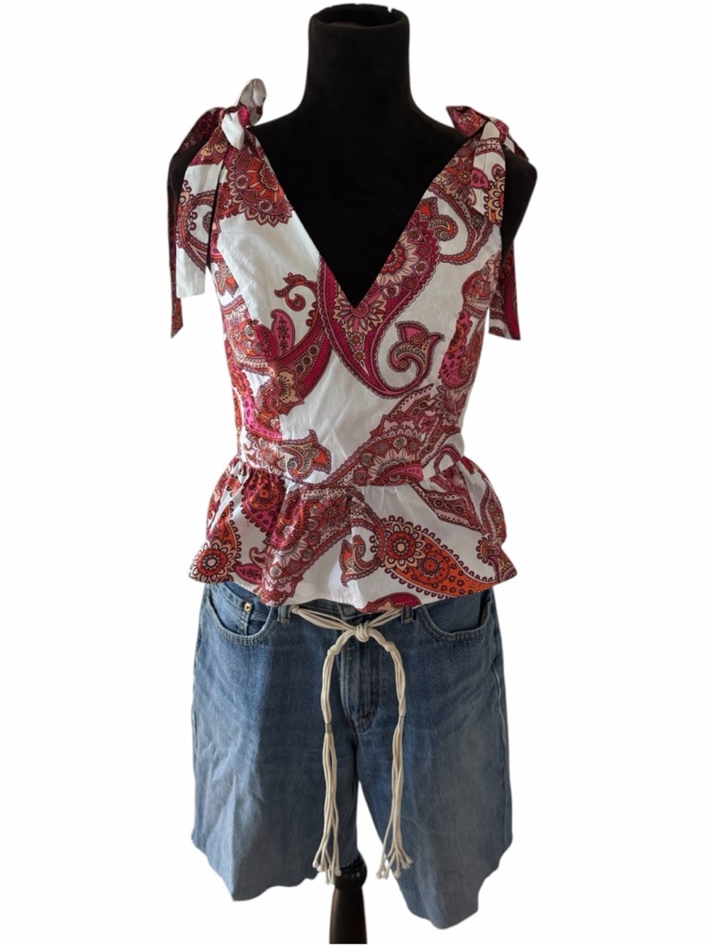 Express Paisley Peplum Top